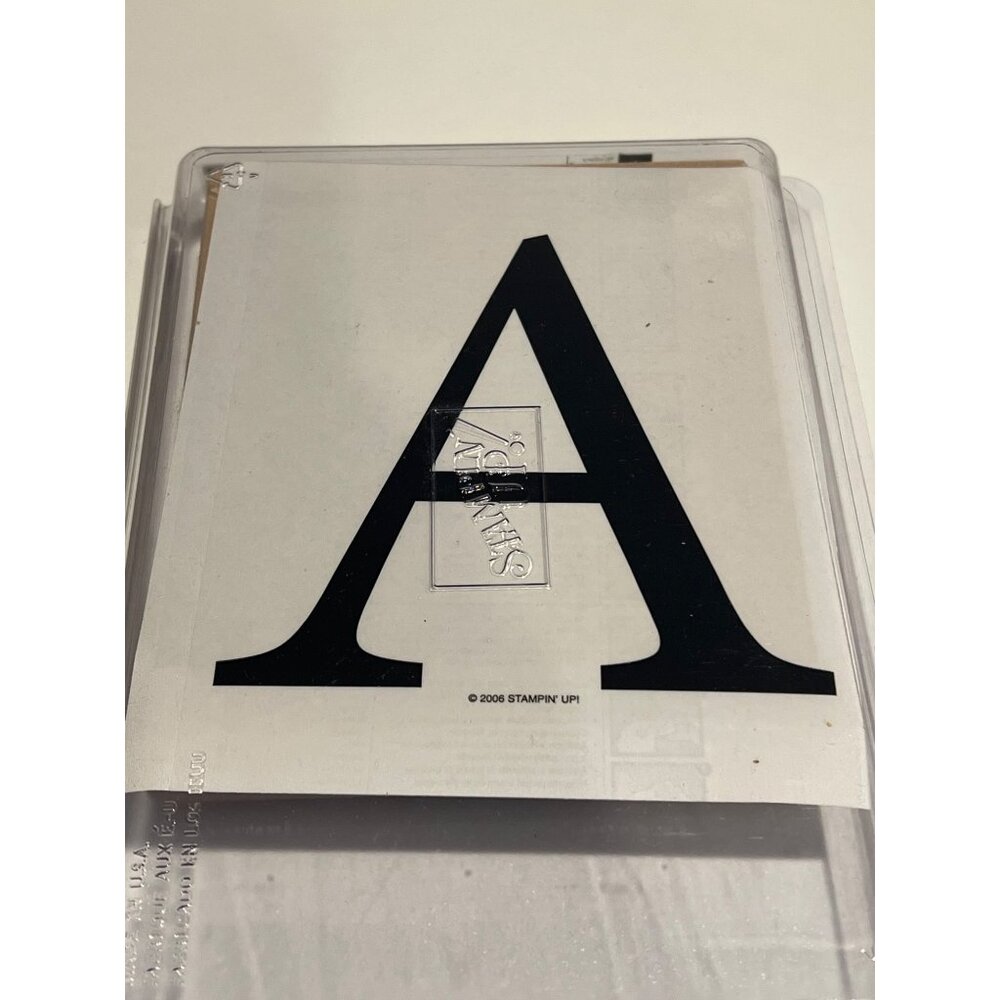 Stampin Up! Monogram A Rubber Stamp With Wood Block For Crafting & Scrapbooking